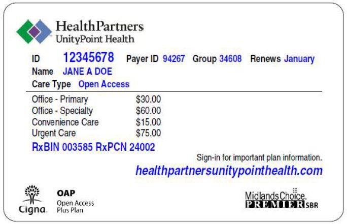 HealthPartners ID Card Front 4